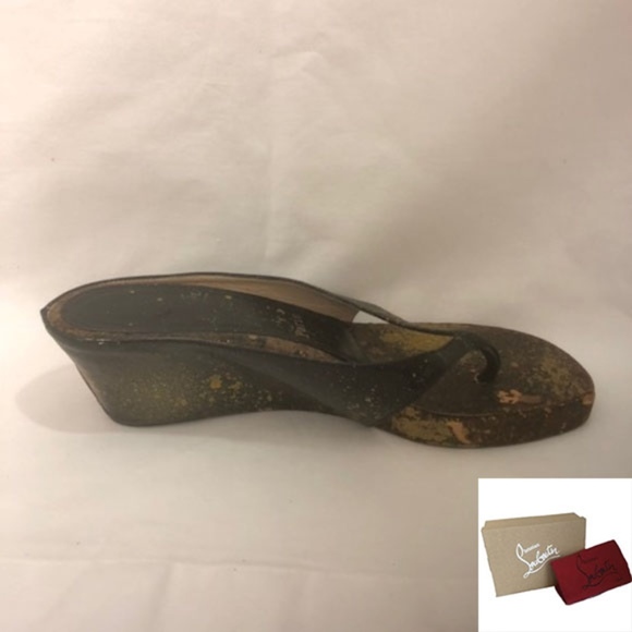 Gold Metallic Speckled Sandal (EUR 37.5) - Picture 1 of 5